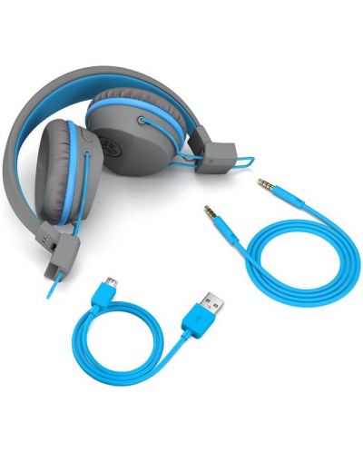 Παιδικά ασύρματα ακουστικά JLab - JBuddies Studio, γκρι/μπλε - 5