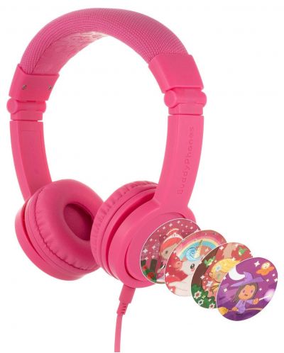 Παιδικά ακουστικά με μικρόφωνο BuddyPhones - Explore+ , ροζ - 1