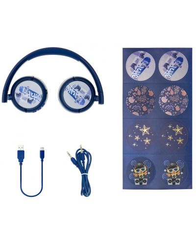 Παιδικά ακουστικά BuddyPhones - POP Fun, ασύρματα, μπλε - 4