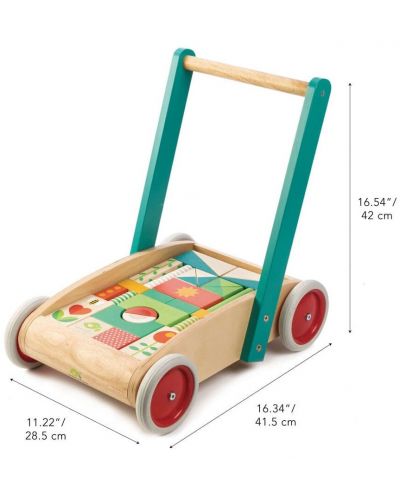 Παιδική  ξύλινη περπατούρα  Tender Leaf Toys - Με χρωματιστά μπλοκάκια  - 8