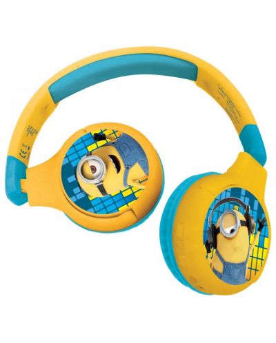 Παιδικά ακουστικά Lexibook - The Minions HPBT010DES, ασύρματα, κίτρινα - 1