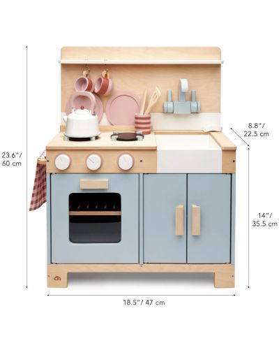 Παιδική ξύλινη κουζίνα Tender Leaf Toys - Mini Chef, με αξεσουάρ - 6
