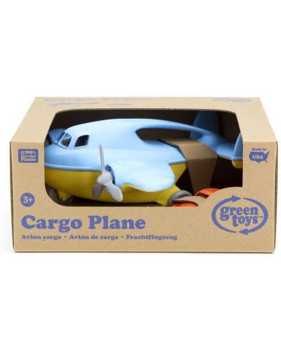 Παιδικό παιχνίδι Green Toys - Αεροπλάνο Cargo, με αυτοκίνητο, μπλε - 3