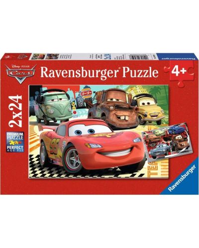 Παιδικό παζλ Ravensburger 2 x 24 κομμάτια - Τα αυτοκίνητα - 1