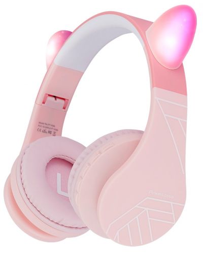 Παιδικά ακουστικά PowerLocus - P1 Ears, ασύρματα, ροζ - 1