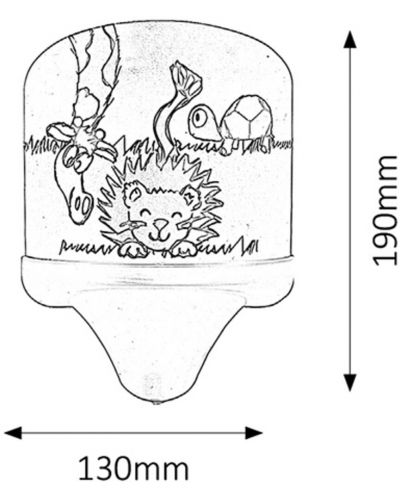 Παιδική  απλίκα  Rabalux - Leon 4571, IP20, E14, 1x7W, πολύχρωμη - 5