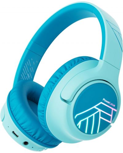Παιδικά ακουστικά με μικρόφωνο PowerLocus - Bobo, ασύρματα, μπλε - 1