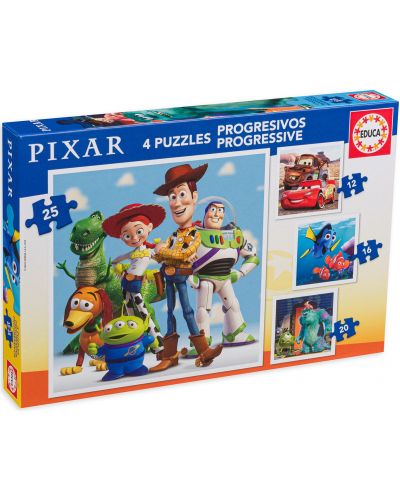 Παιδικό παζλ Educa 4 σε 1 - Disney Pixar - 1