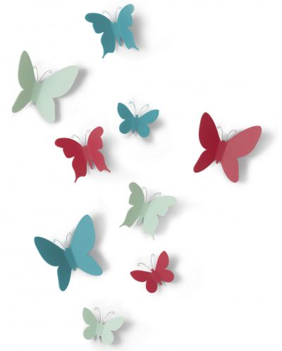 Διακόσμηση τοίχου Umbra - Mariposa, 9 πεταλούδες, πολύχρωμη - 1