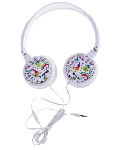 Παιδικά ακουστικά με μικρόφωνο I-Total - Unicorn Collection 11107, λευκό - 1