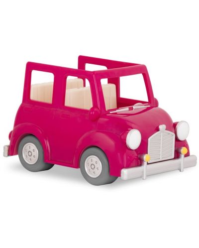 Παιδικό παιχνίδι Battat Li'l Woodzeez - Αυτοκίνητο, ροζ, με βαλίτσα - 1