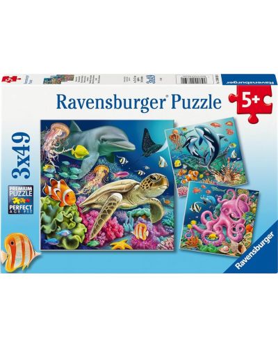 Детски пъзел Ravensburger 3 x 49 κομμάτια - Κάτω από το νερό - 1