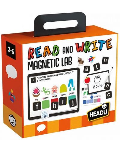 Παιδικό παιχνίδι Headu - Διαβάστε και γράψτε, Μαγνητικό Εργαστήριο (Αγγλικά) - 1