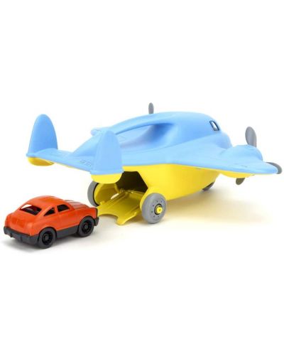Παιδικό παιχνίδι Green Toys - Αεροπλάνο Cargo, με αυτοκίνητο, μπλε - 2
