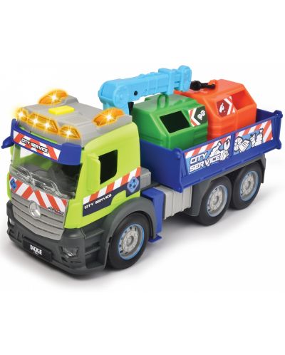 Παιδικό ξύλινο Dickie Toys - Φορτηγό για ανακύκλωση απορριμμάτων με ήχους και φώτα - 1