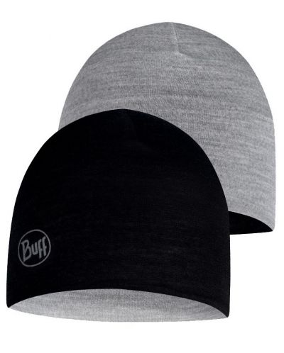 Παιδικό σκουφάκι BUFF - Lightweight Merino Reversible hat, γκρι/μαύρο - 1