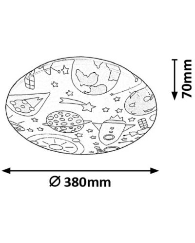 Παιδικό φωτιστικό LED  Rabalux - Hanka 3417, 24W, 3000K, 1560lm, 7 х 38 cm, πολύχρωμο - 5