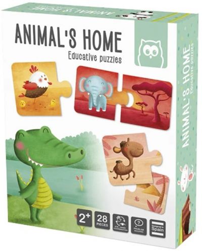 Παιδικό παζλ Eurekakids - Montessori, Το Σπίτι των Ζώων, 28 κομμάτια - 1