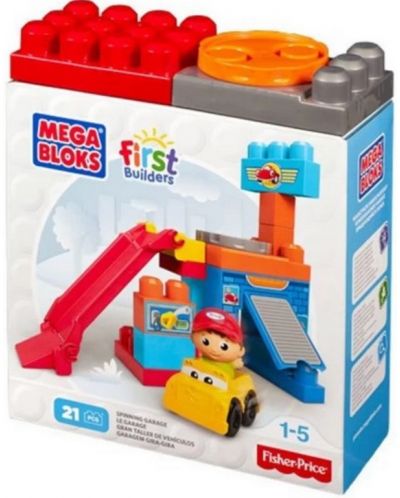 Παιδικός κατασκευαστής Fisher Price Mega Bloks - Το περιστρεφόμενο γκαράζ - 1