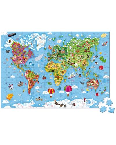 Παιδικό παζλ σε βαλίτσα Janod - Παγκόσμιος χάρτης, 300 κομμάτια - 4