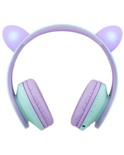 Παιδικά ακουστικά PowerLocus - P2, Ears, ασύρματα, πράσινα/μωβ - 2