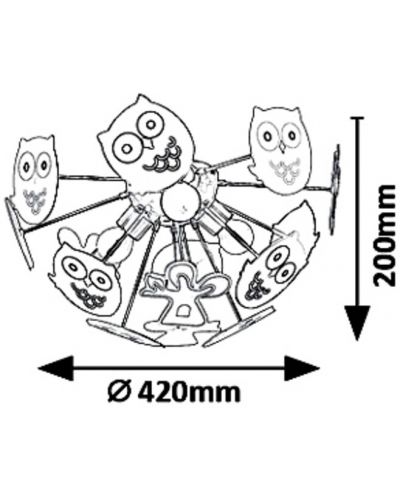 Παιδικό φωτιστικό Rabalux - Birdy 6389, IP20, E14, 3x40W, πολύχρωμο - 2