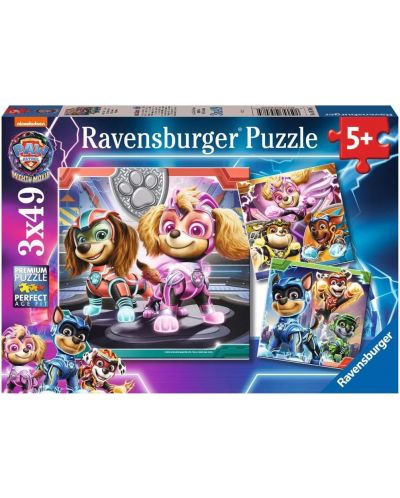 Детски пъзел Ravensburger 3 x 49 κομμάτια - Paw Patrol: The Super Movie - 1