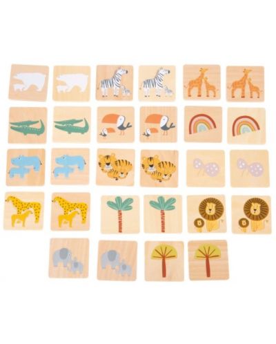 Παιδικό παιχνίδι μνήμης Small Foot - Σαφάρι ζώα, 28 κομμάτια - 3