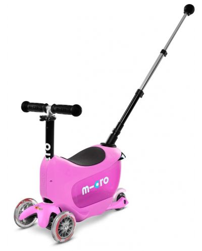 Παιδικό σκούτερ 2 σε 1 Micro - Mini2Go Deluxe Plus, Pink - 1