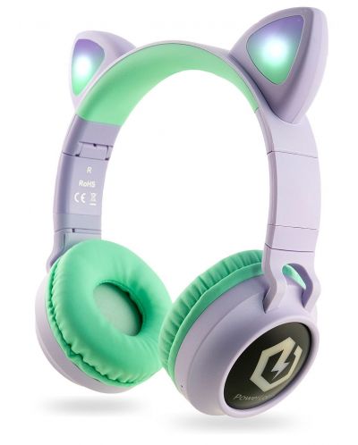 Παιδικά ακουστικά PowerLocus - Buddy Ears, ασύρματα, μωβ - 1