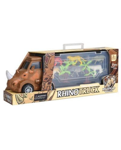Παιδικό μεταφορέα αυτοκινήτου Raya Toys -Ρινόκερος με ζώα, 11 μέρη - 3
