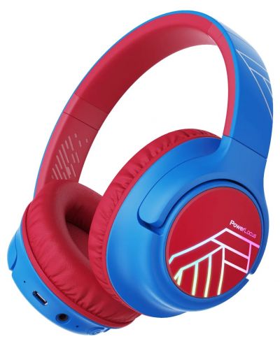 Παιδικά ακουστικά με μικρόφωνο PowerLocus - Bobo, ασύρματα , μπλε/κόκκινο - 1