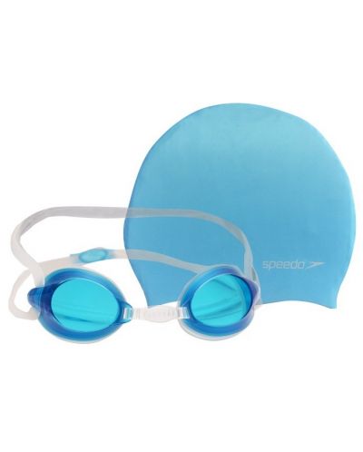 Παιδικό σετ κολύμβησης Speedo - Καπέλο και γυαλιά, μπλε - 3