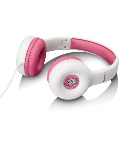 Παιδικά ακουστικά Lenco - HP-010PK, ροζ/λευκό - 3