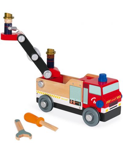 Παιδικό παιχνίδι Janod - Φτιάξε ένα πυροσβεστικό όχημα, Diy - 4
