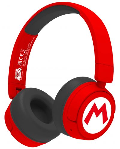Παιδικά ακουστικά OTL Technologies - Icon Logo Super Mario, ασύρματο, κόκκινο - 1