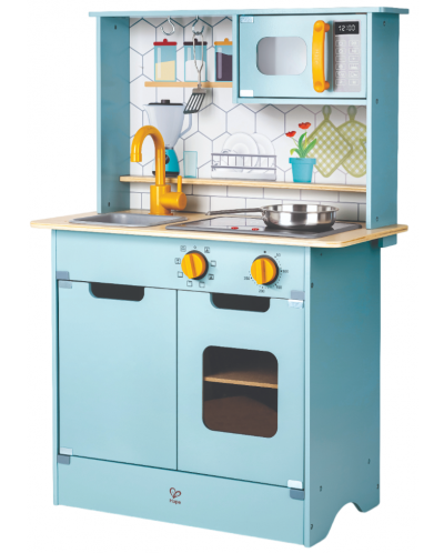 Παιδική ξύλινη κουζίνα HaPe International - Μπλε, με ήχο και φως - 1