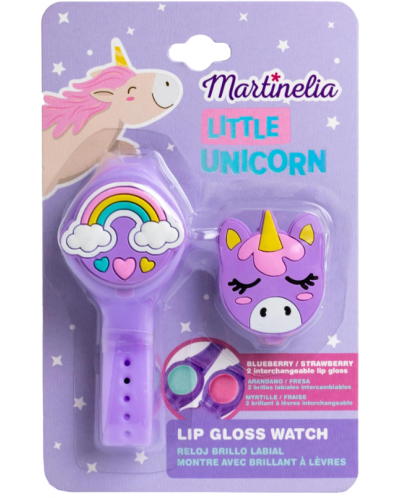 Παιδικό lip balm Martinelia - Unicorn,ρολόι , 2 γεύσεις - 1