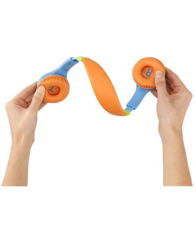 Παιδικά ακουστικά με μικρόφωνο Hama - Kids Guard, μπλε/πορτοκαλί - 2