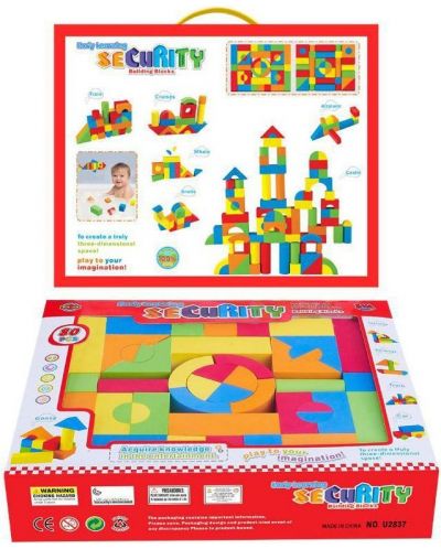 Σετ παιχνιδιού Raya Toys - Οικοδομικά τετράγωνα, 80 τεμάχια - 1