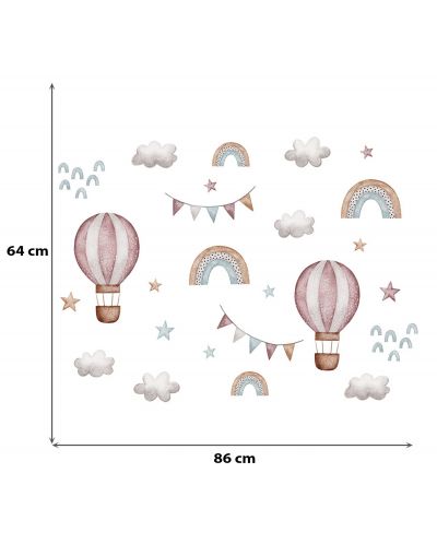 Παιδικά αυτοκόλλητα τοίχου για παιδικό δωμάτιο Sipo – Μπαλόνια και ουράνιο τόξο - 3