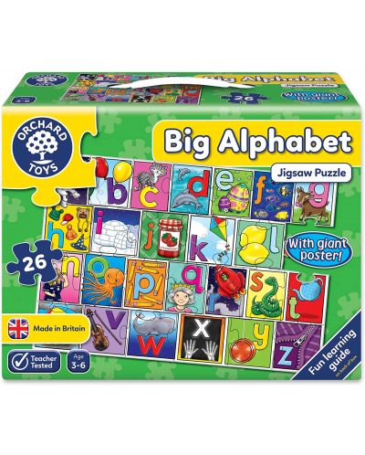 Παιδικό παζλ Orchard Toys - Μεγάλο αλφάβητο, 26 τεμάχια - 1
