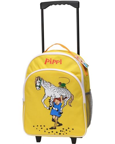 Παιδικό σακίδιο πλάτης με ρόδες  Pippi - Η Πίπη Φακιδομύτη και το αγαπημένο άλογο,κίτρινο  - 1