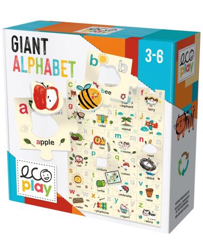 Παιδικό παιχνίδι Headu Ecoplay - Γιγαντιαίο αλφάβητο με γράμματα και λέξεις - 1