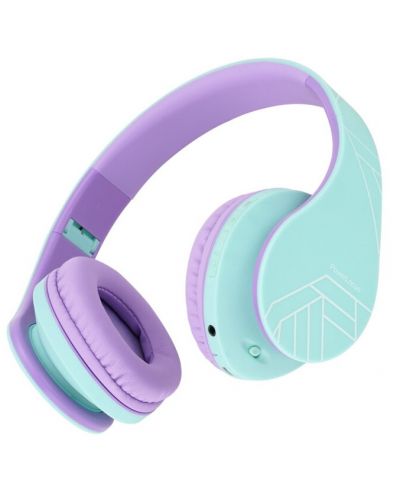 Παιδικά ακουστικά PowerLocus - P2, ασύρματο, πράσινο/μωβ - 4