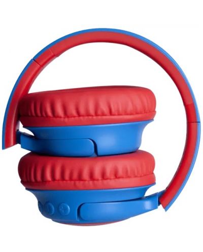 Παιδικά ακουστικά με μικρόφωνο PowerLocus - Bobo, ασύρματα , μπλε/κόκκινο - 4