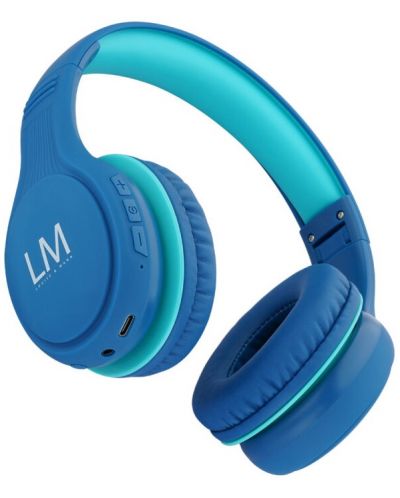 Παιδικά ακουστικά PowerLocus - Louise&Mann K1 Kids, ασύρματα, μπλε - 4