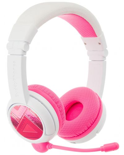 Παιδικά ακουστικά BuddyPhones - School+, ροζ/άσπρα - 2