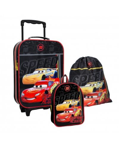 Παιδικό σετ Cars 3 σε 1 - βαλίτσα, μικρό σακίδιο και τσάντα - 1