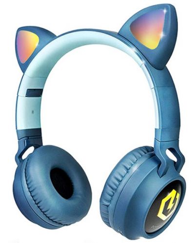 Παιδικά ακουστικά PowerLocus - Buddy Ears, ασύρματα, μπλε - 1